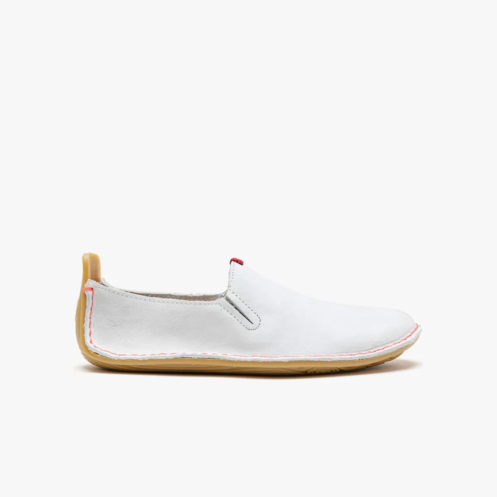 Vivobarefoot Ababa II Kids Slip On Shoes White UK KAVG